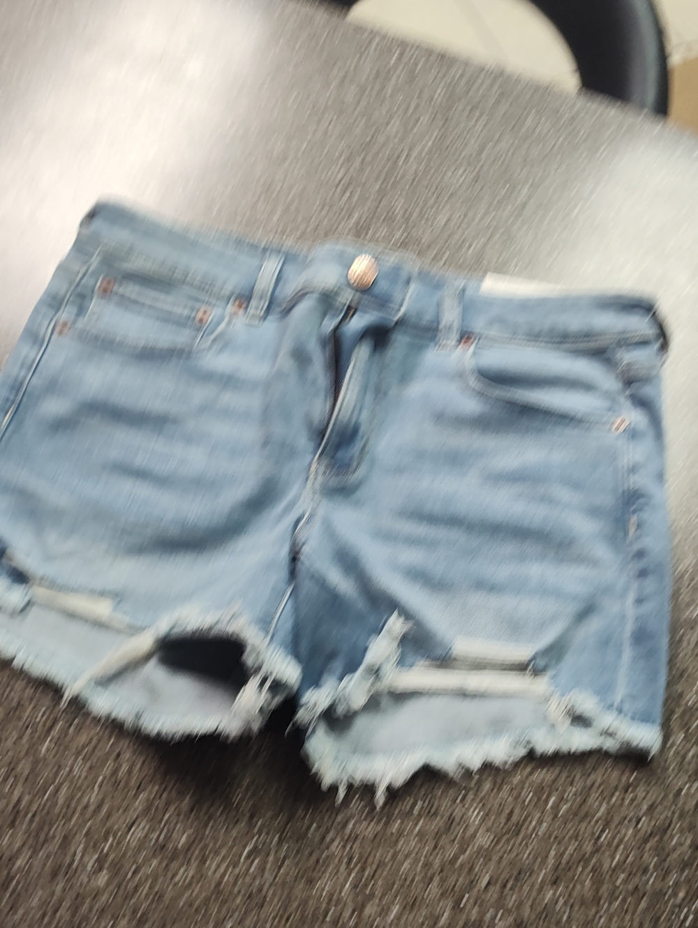 American Eagle Outfitters Light Blue Distressed Denim Shorts
